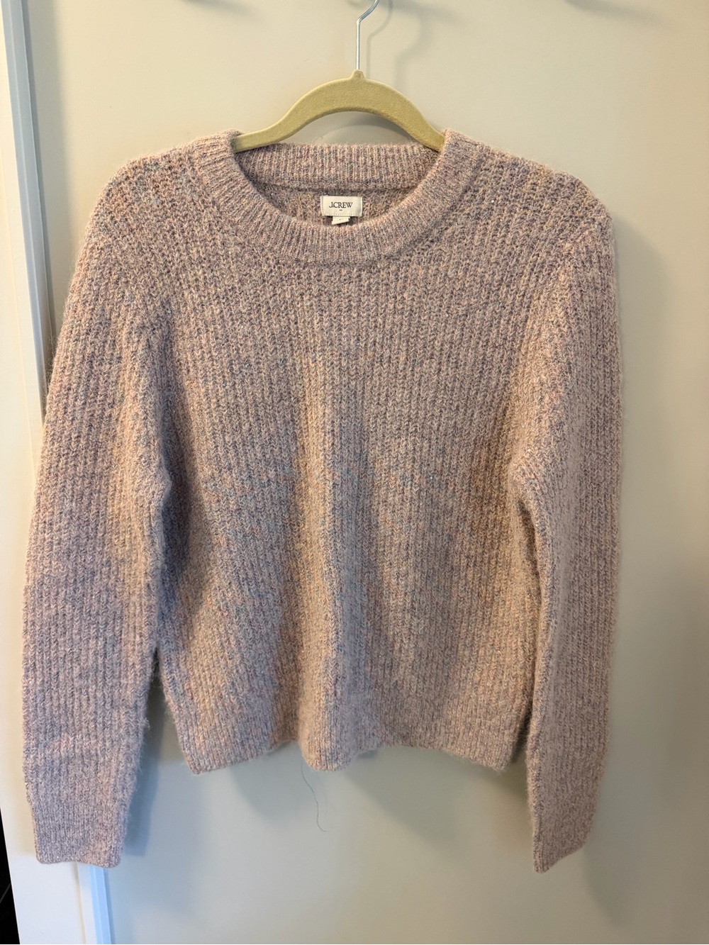 J. Crew Heathered Blush Sparkle Crewneck Sweater